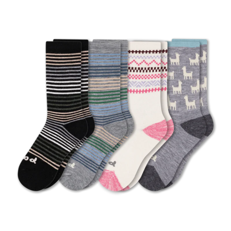 4 Pack - Women's Crew Pacas Socks - Image 75