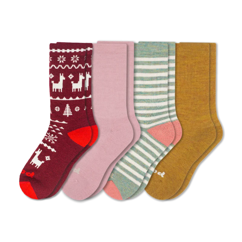 4 Pack - Women's Crew Pacas Socks - Image 76