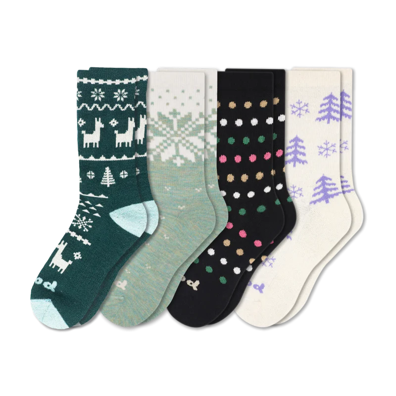 4 Pack - Women's Crew Pacas Socks - Image 77