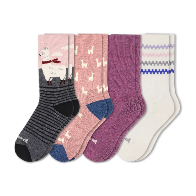 4 Pack - Women's Crew Pacas Socks - Image 79