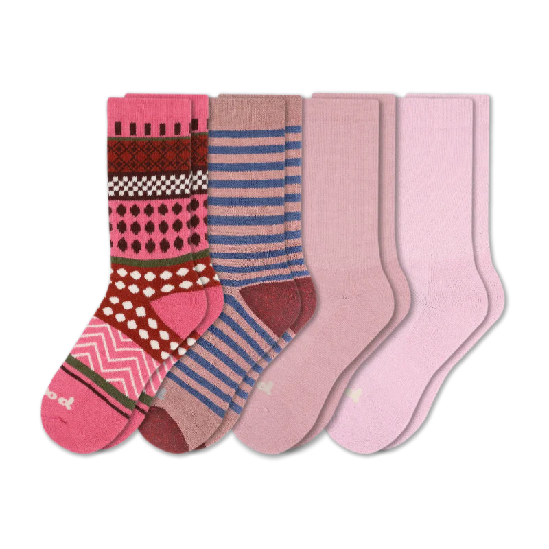 4 Pack - Women's Crew Pacas Socks - Image 81