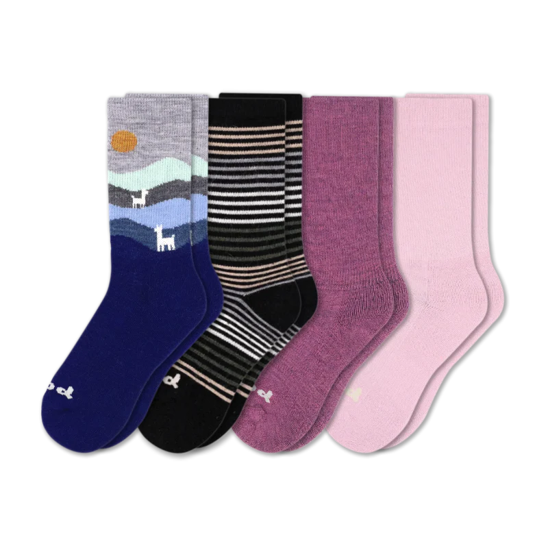 4 Pack - Women's Crew Pacas Socks - Image 82