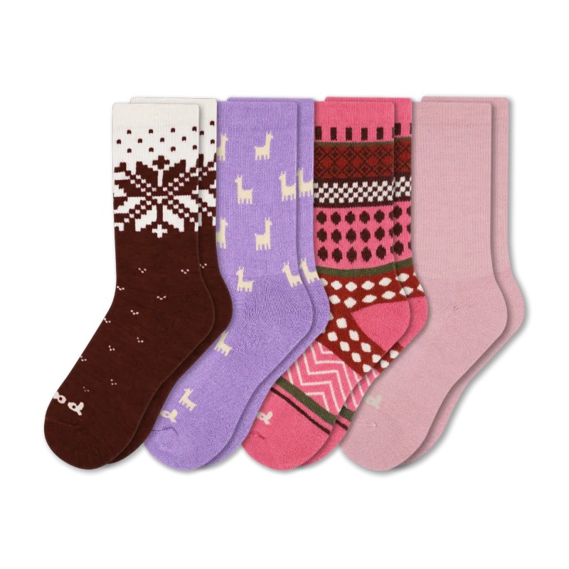 4 Pack - Women's Crew Pacas Socks - Image 83