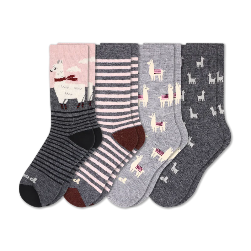 4 Pack - Women's Crew Pacas Socks - Image 86