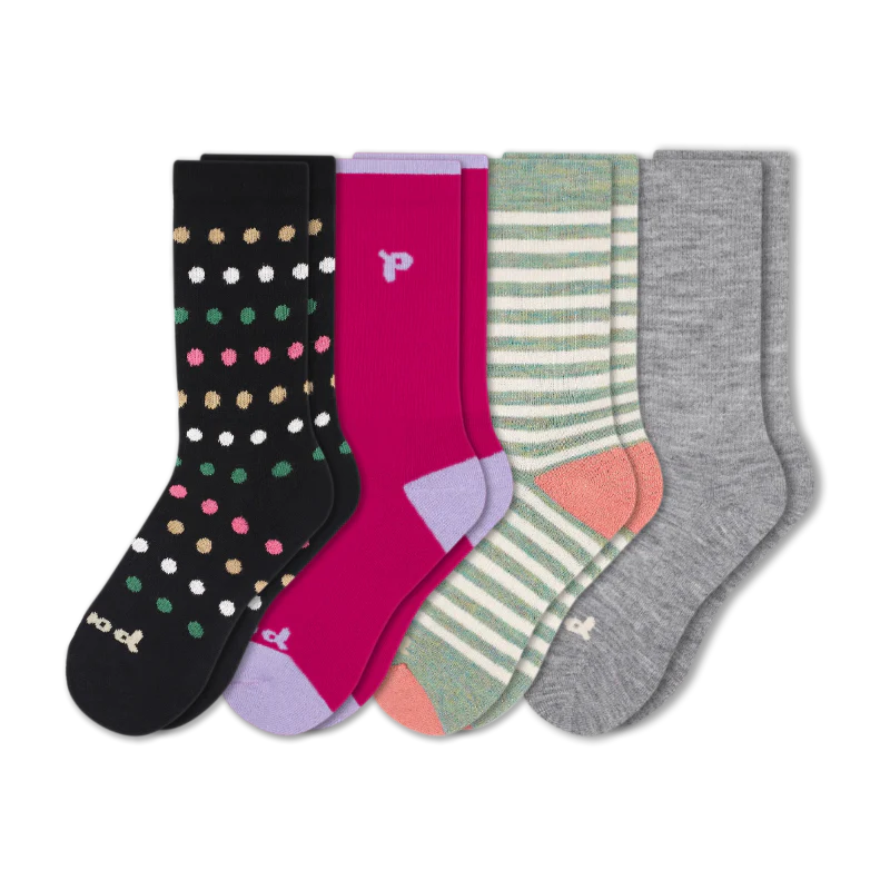 4 Pack - Women's Crew Pacas Socks - Image 97