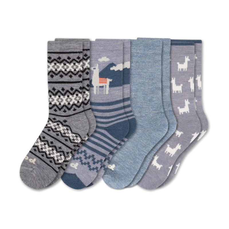 4 Pack - Women's Crew Pacas Socks - Image 99