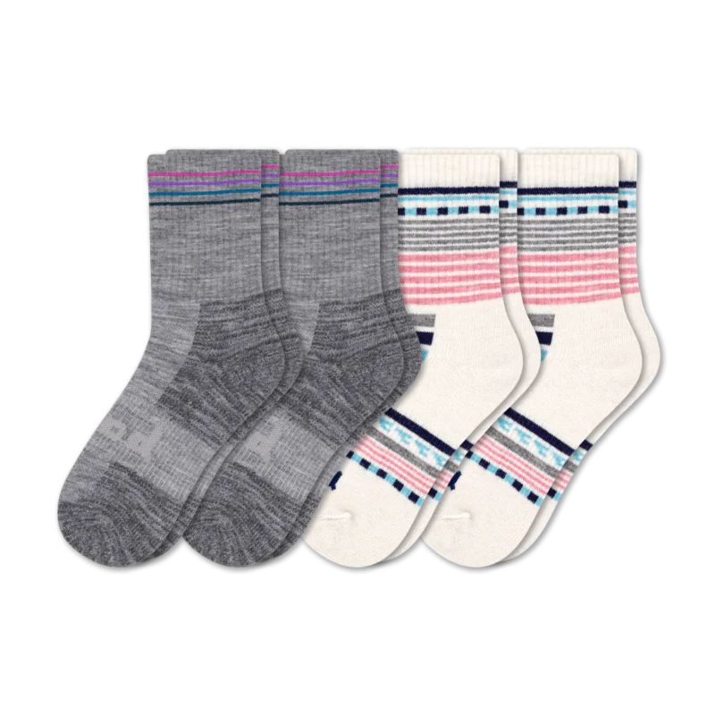 4 Pack - Women's Hiking Crew Pacas Socks - Image 5