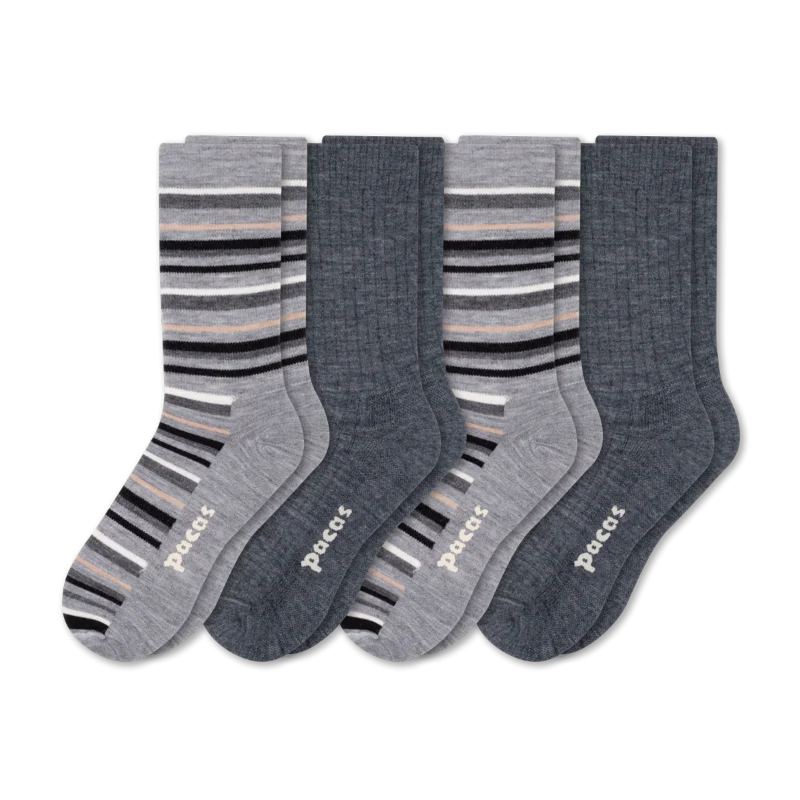 4 Pack - Women's Light-Weight Crew Pacas Socks - Image 100