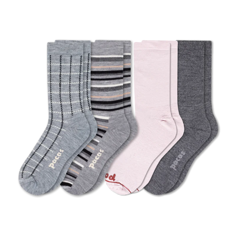 4 Pack - Women's Light-Weight Crew Pacas Socks - Image 101