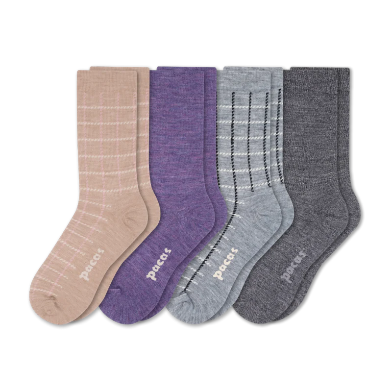 4 Pack - Women's Light-Weight Crew Pacas Socks - Image 103