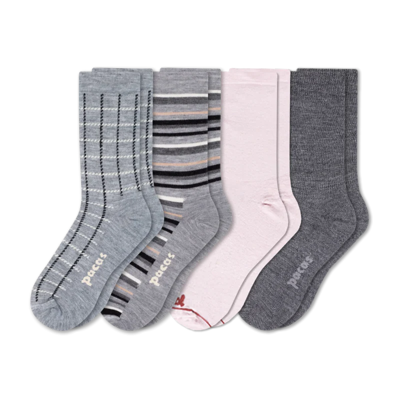4 Pack - Women's Light-Weight Crew Pacas Socks - Image 106