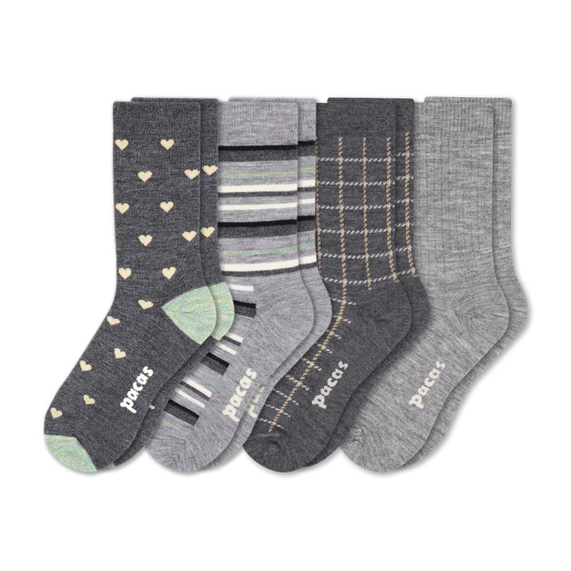 4 Pack - Women's Light-Weight Crew Pacas Socks - Image 109