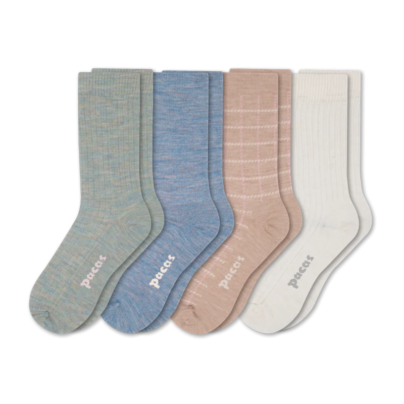 4 Pack - Women's Light-Weight Crew Pacas Socks - Image 112