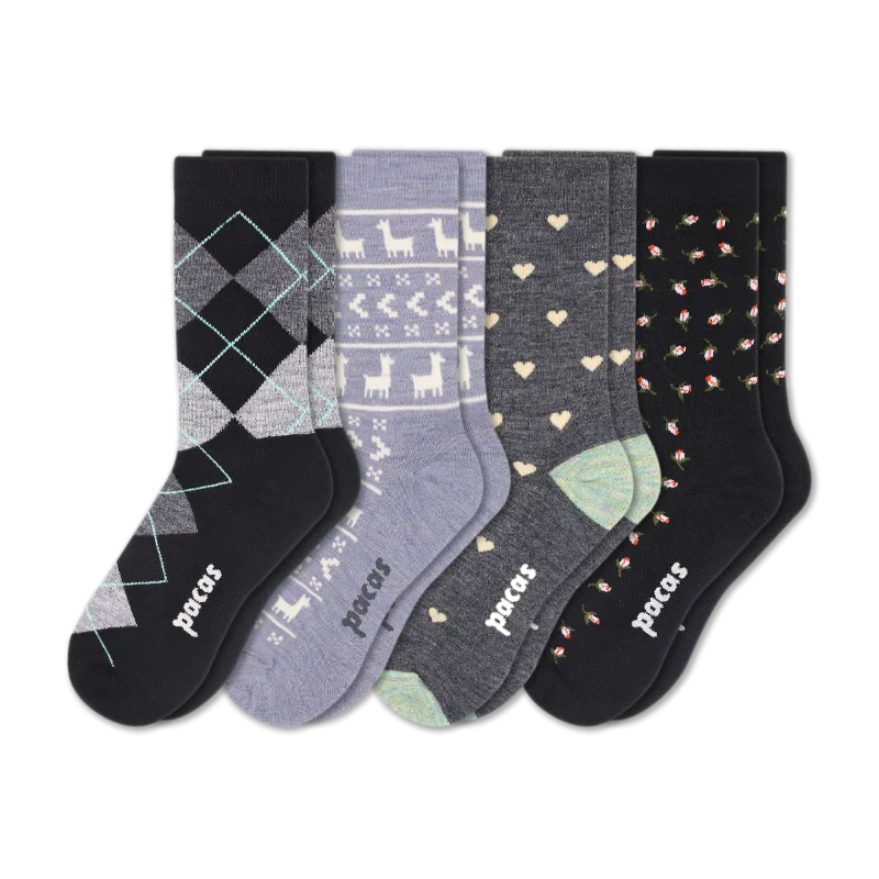 4 Pack - Women's Light-Weight Crew Pacas Socks - Image 113