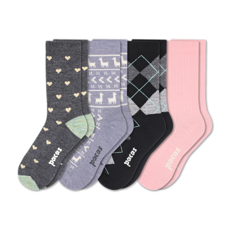 4 Pack - Women's Light-Weight Crew Pacas Socks - Image 118