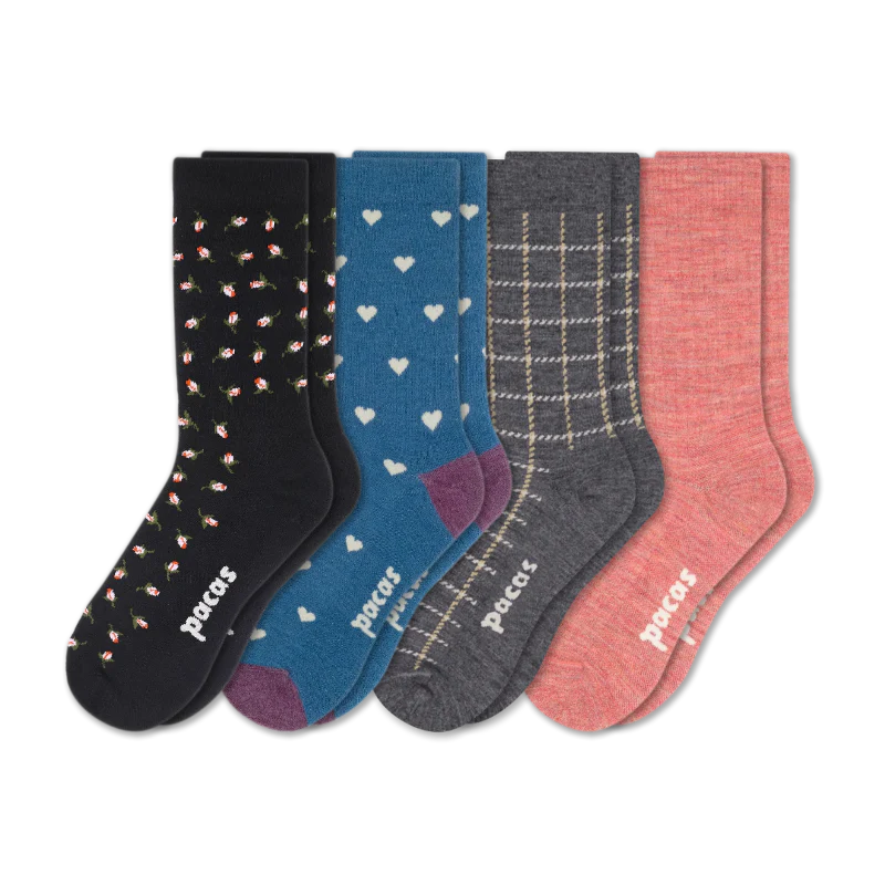 4 Pack - Women's Light-Weight Crew Pacas Socks - Image 119