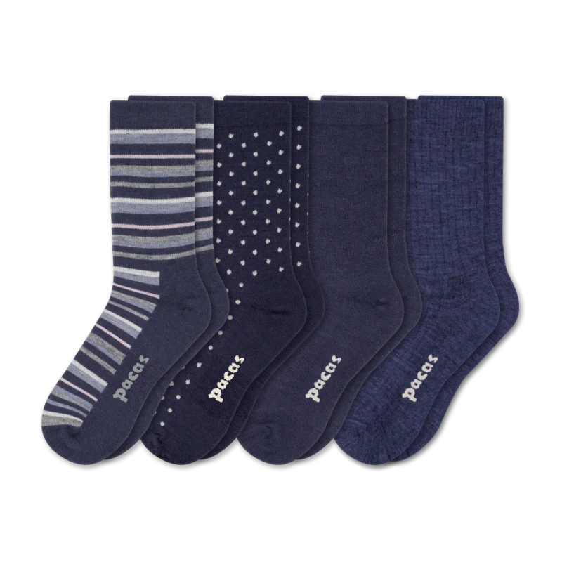 4 Pack - Women's Light-Weight Crew Pacas Socks - Image 121