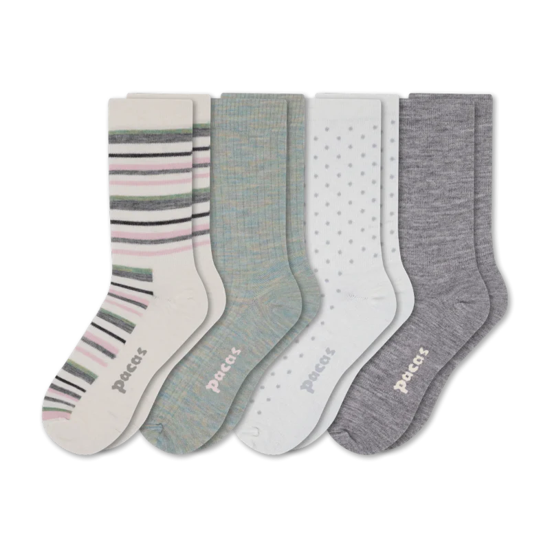 4 Pack - Women's Light-Weight Crew Pacas Socks - Image 122