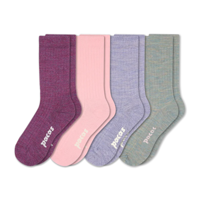 4 Pack - Women's Light-Weight Crew Pacas Socks - Image 123