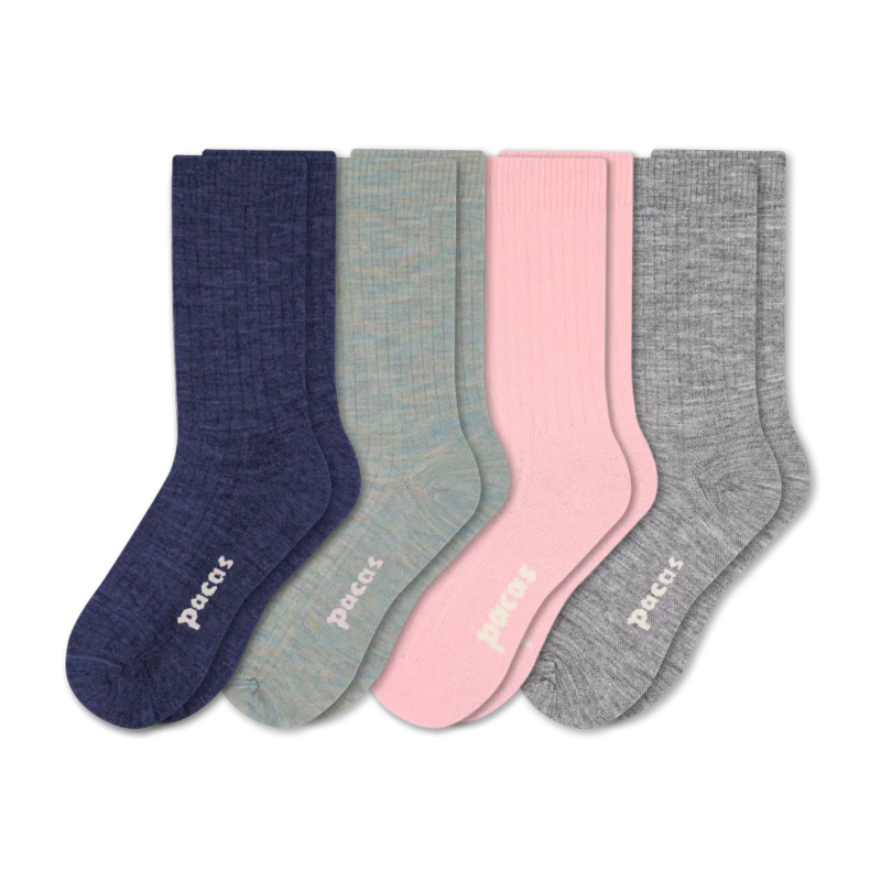 4 Pack - Women's Light-Weight Crew Pacas Socks - Image 124