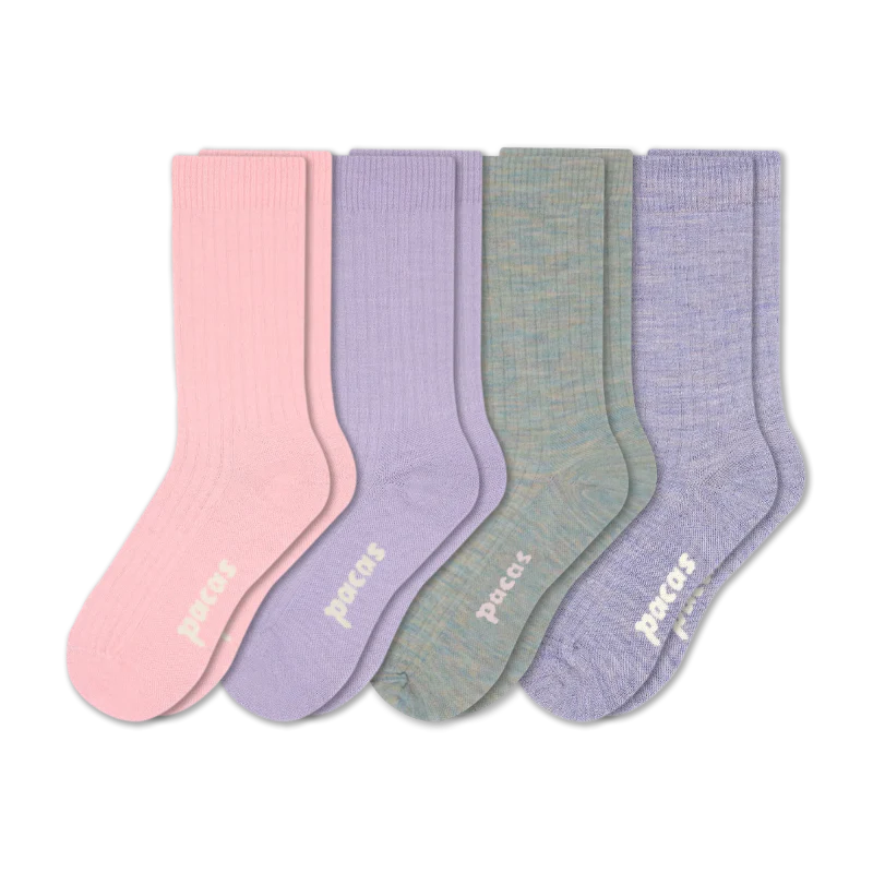 4 Pack - Women's Light-Weight Crew Pacas Socks - Image 128