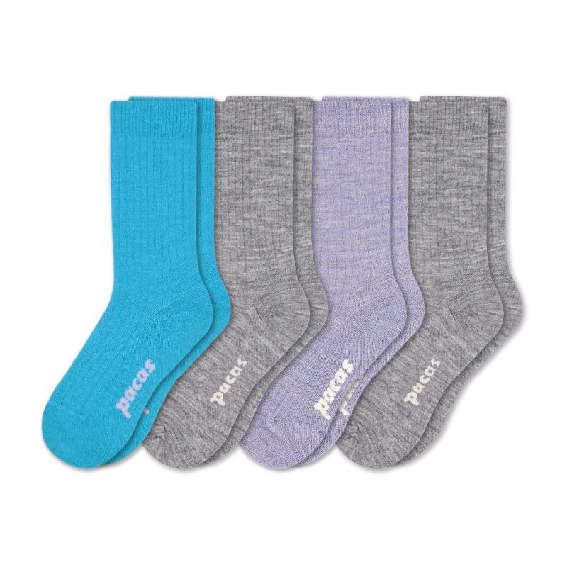 4 Pack - Women's Light-Weight Crew Pacas Socks - Image 130