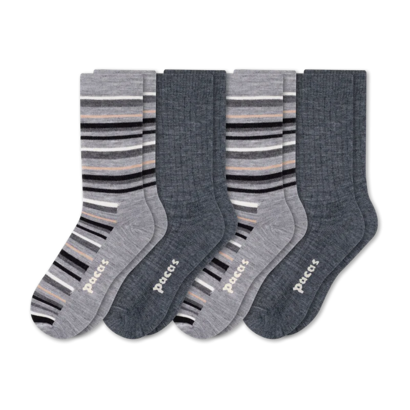 4 Pack - Women's Light-Weight Crew Pacas Socks - Image 134