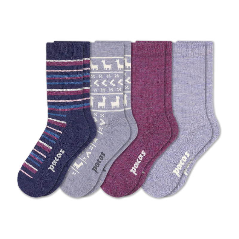 4 Pack - Women's Light-Weight Crew Pacas Socks - Image 135