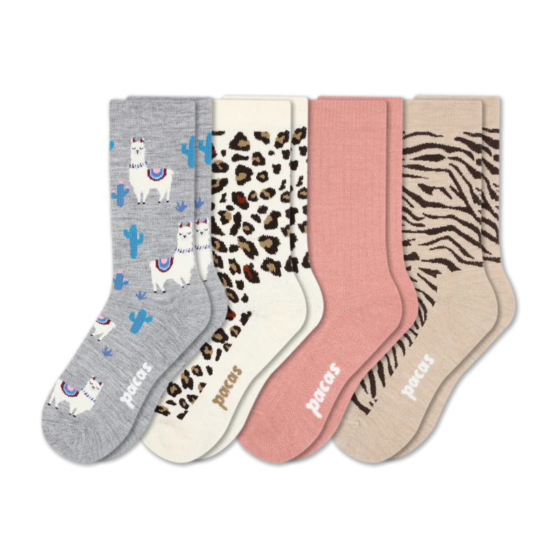 4 Pack - Women's Light-Weight Crew Pacas Socks - Image 149