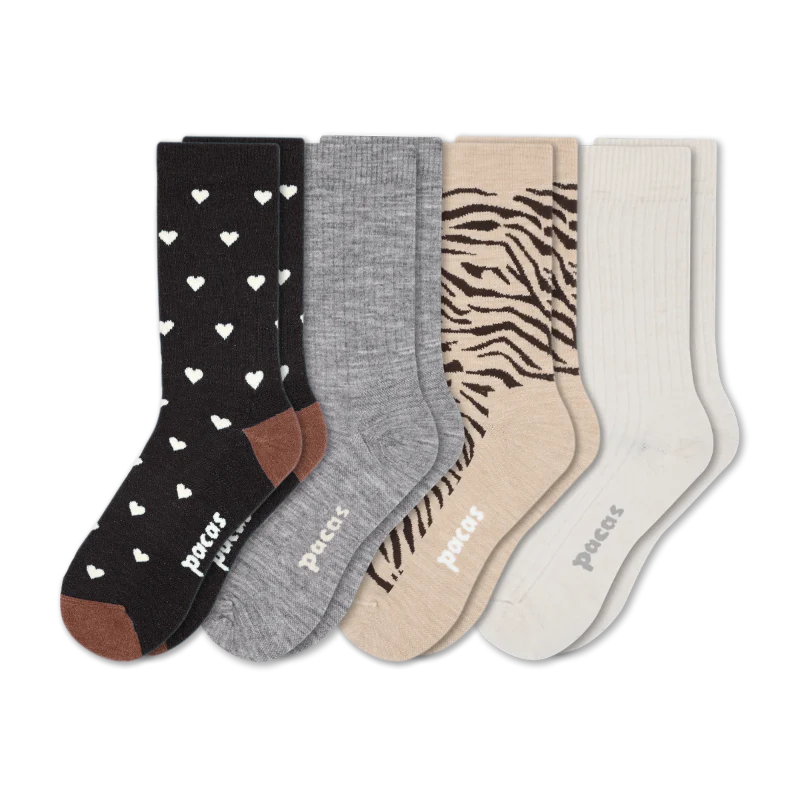 4 Pack - Women's Light-Weight Crew Pacas Socks - Image 151