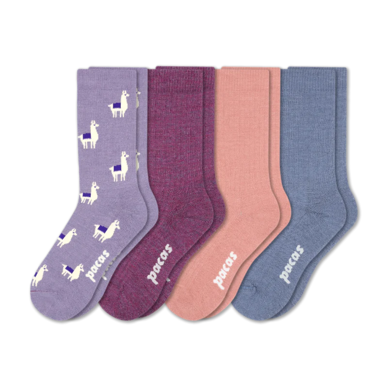 4 Pack - Women's Light-Weight Crew Pacas Socks - Image 152