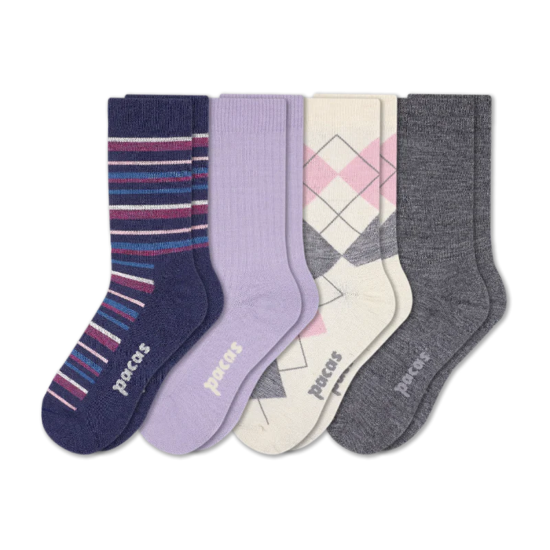 4 Pack - Women's Light-Weight Crew Pacas Socks - Image 153