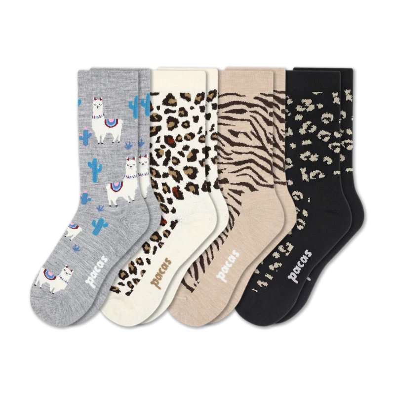 4 Pack - Women's Light-Weight Crew Pacas Socks - Image 154