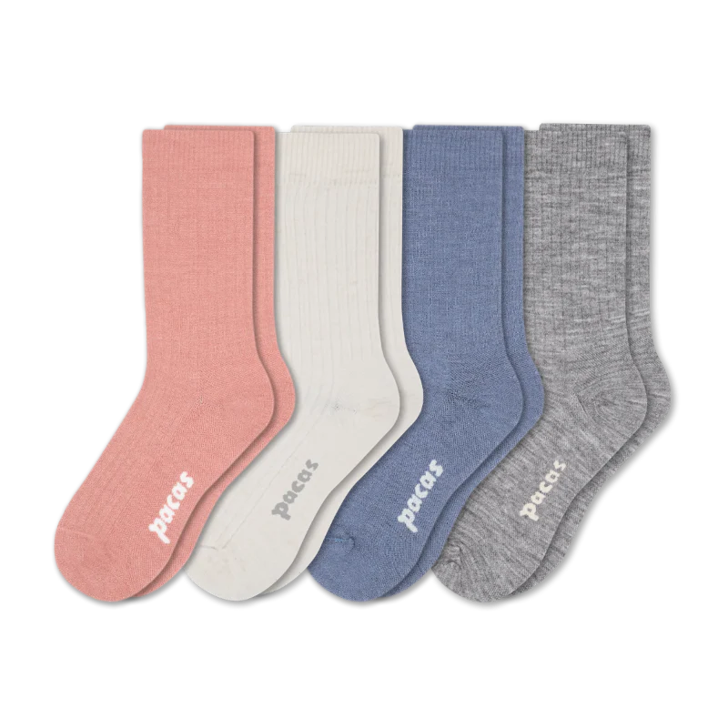 4 Pack - Women's Light-Weight Crew Pacas Socks - Image 155