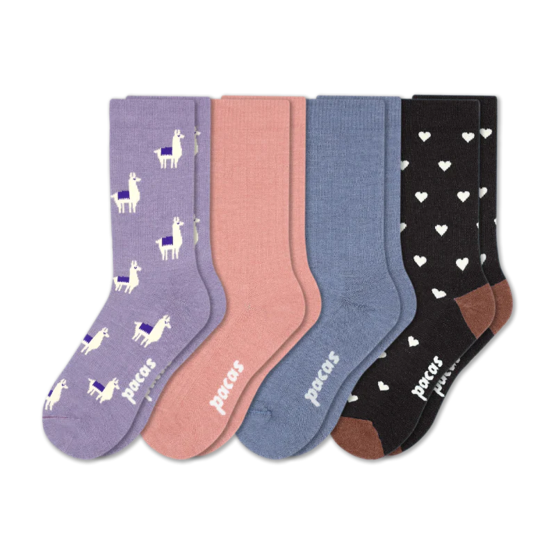 4 Pack - Women's Light-Weight Crew Pacas Socks - Image 162