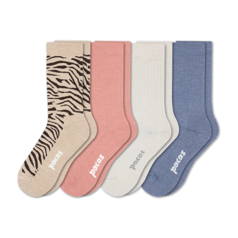 4 Pack - Women's Light-Weight Crew Pacas Socks - Image 164