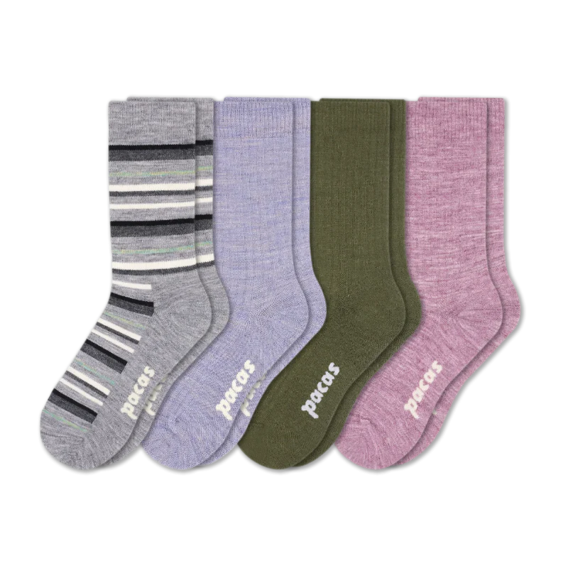 4 Pack - Women's Light-Weight Crew Pacas Socks - Image 165