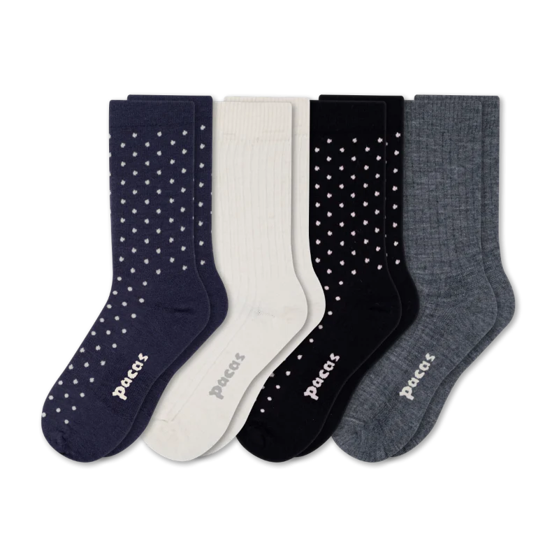 4 Pack - Women's Light-Weight Crew Pacas Socks - Image 172