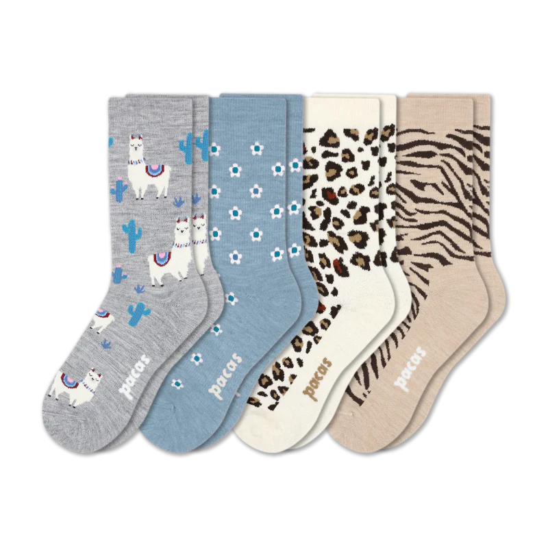 4 Pack - Women's Light-Weight Crew Pacas Socks - Image 173