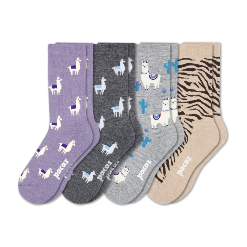 4 Pack - Women's Light-Weight Crew Pacas Socks - Image 176