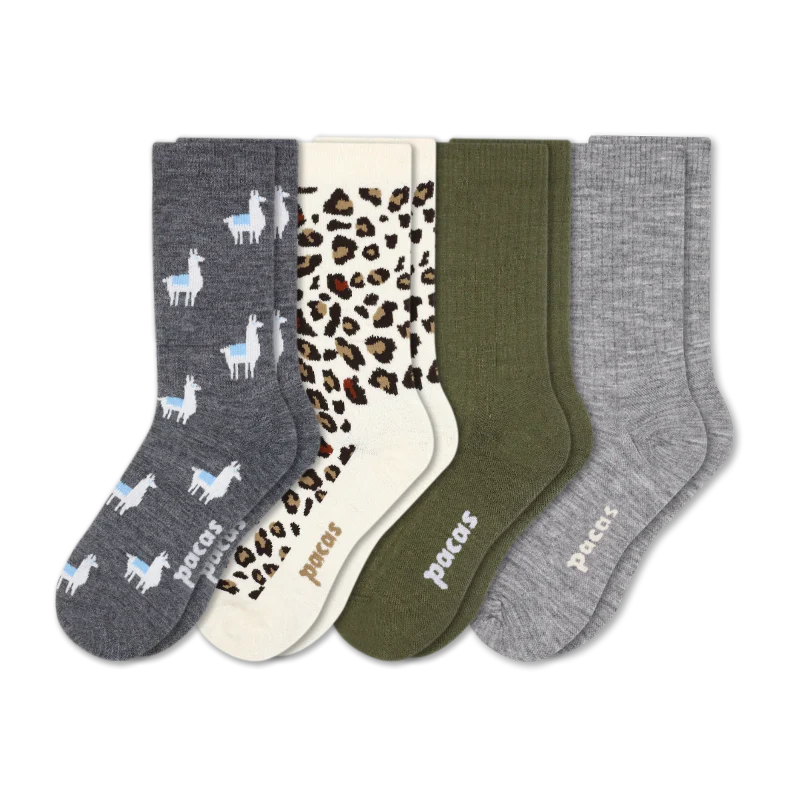 4 Pack - Women's Light-Weight Crew Pacas Socks - Image 177