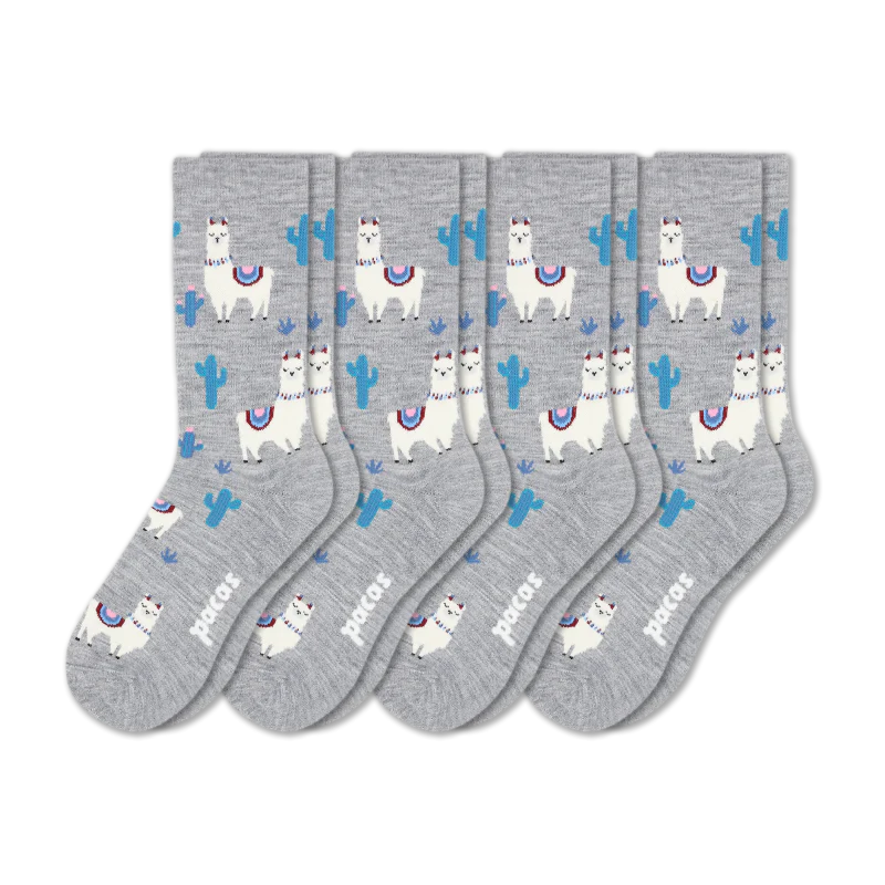 4 Pack - Women's Light-Weight Crew Pacas Socks - Image 179