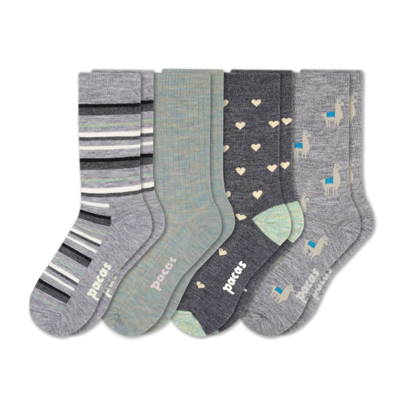 4 Pack - Women's Light-Weight Crew Pacas Socks - Image 183