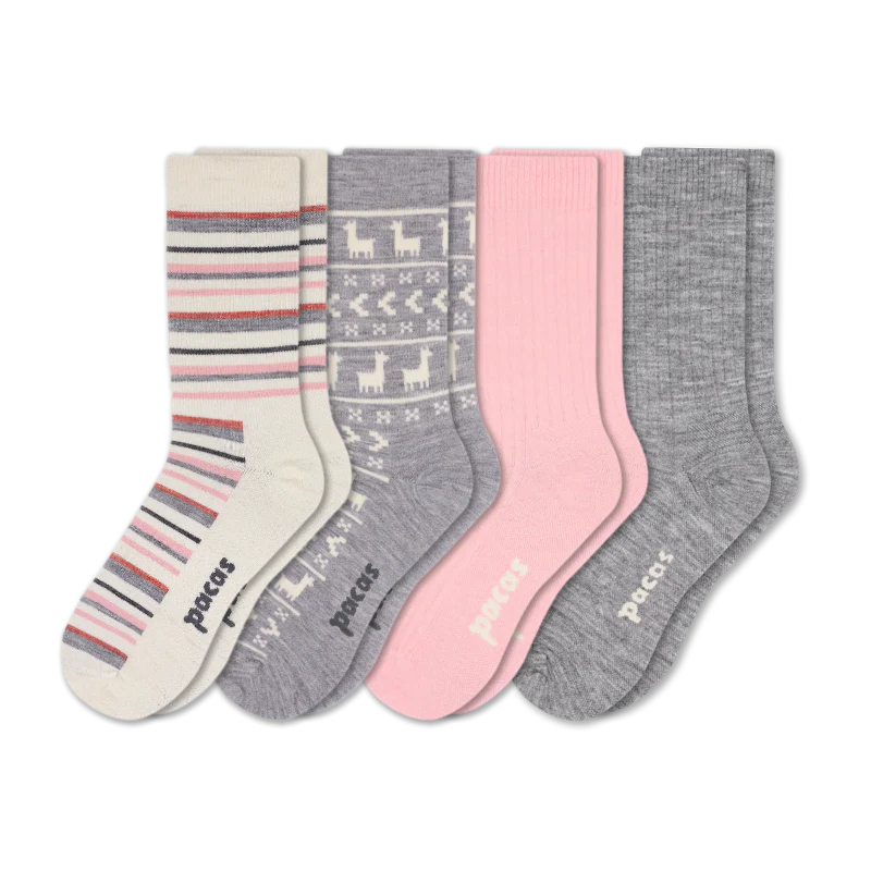 4 Pack - Women's Light-Weight Crew Pacas Socks - Image 187