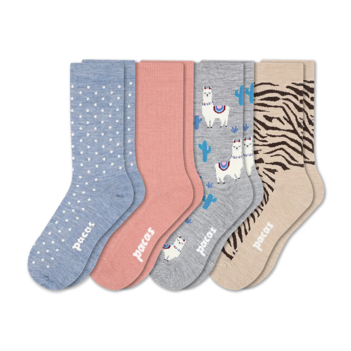 4 Pack - Women's Light-Weight Crew Pacas Socks - Image 197