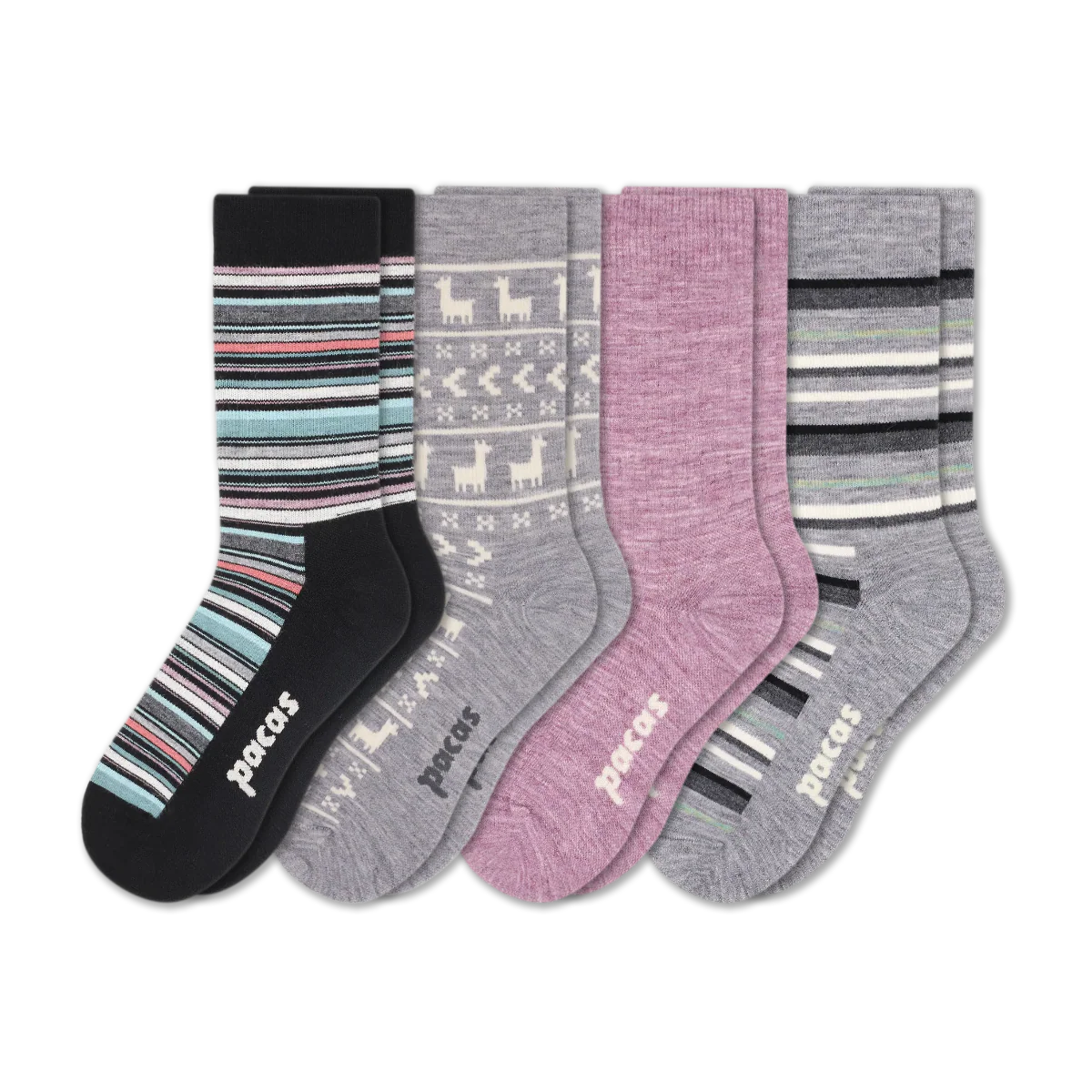 4 Pack - Women's Light-Weight Crew Pacas Socks - Image 205