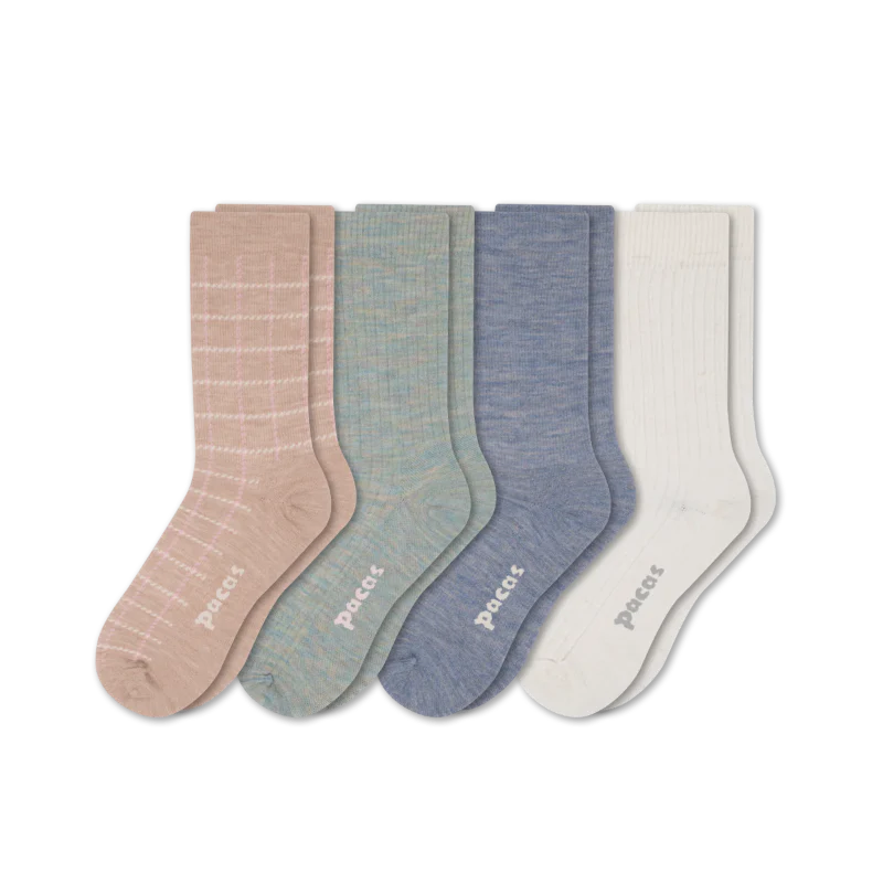 4 Pack - Women's Light-Weight Crew Pacas Socks - Image 26