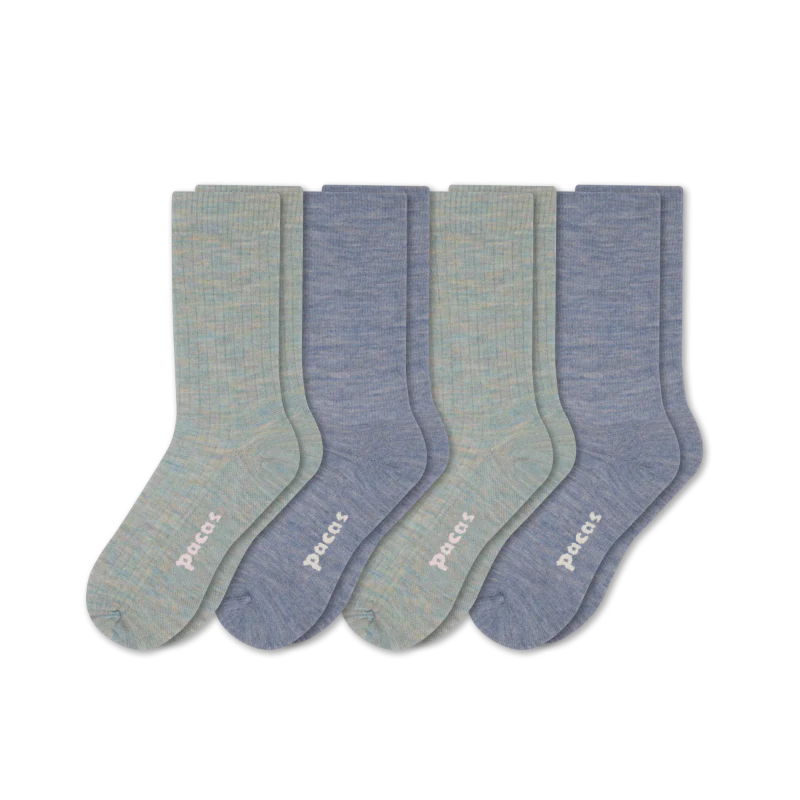 4 Pack - Women's Light-Weight Crew Pacas Socks - Image 28