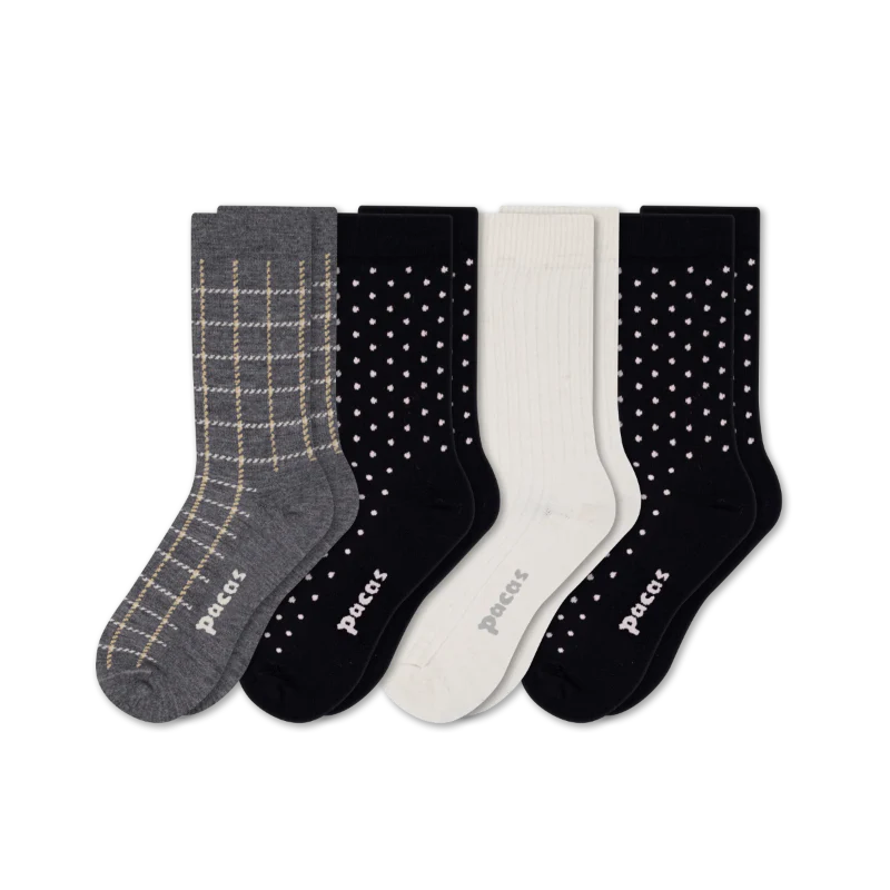 4 Pack - Women's Light-Weight Crew Pacas Socks - Image 30