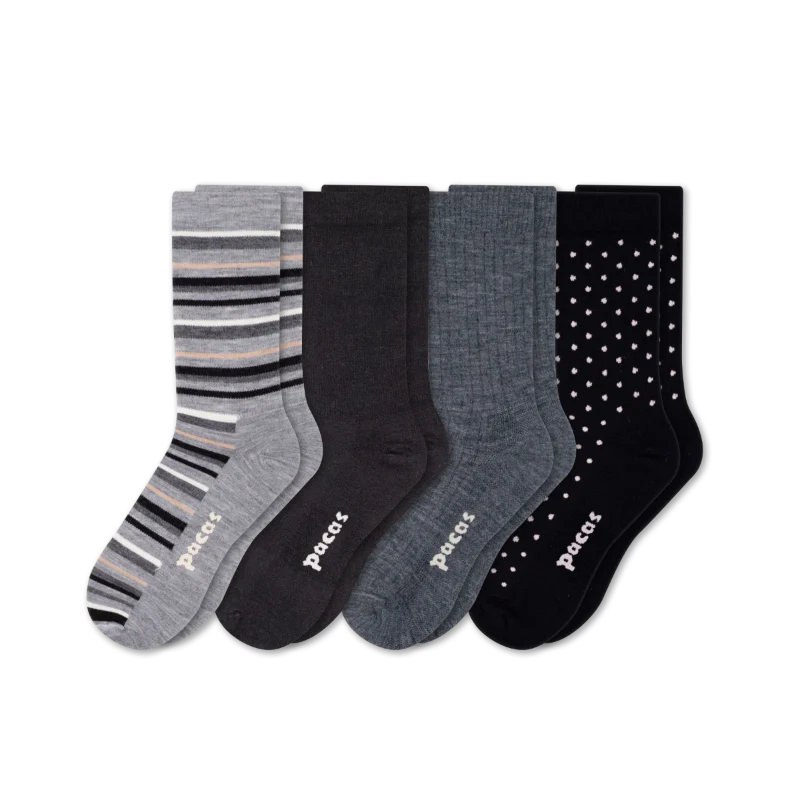 4 Pack - Women's Light-Weight Crew Pacas Socks - Image 32